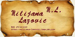 Milijana Lazović vizit kartica